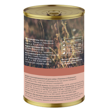 Nero Gold консервы для собак с говяжьими отбивными, кусочки в желе - 415 г х 12 шт