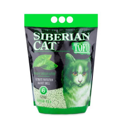 Сибирская Кошка &quot;Зеленый чай&quot; комкующийся наполнитель для кошачьего туалета из тофу, с ароматом зеленого чая - 6 л (2,8 кг)