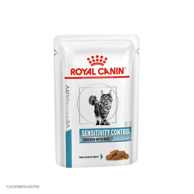 Royal Canin Sensitivity Control Feline диетический влажный корм для кошек при пищевой аллергии и непереносимости, в паучах - 85 г х 28 шт