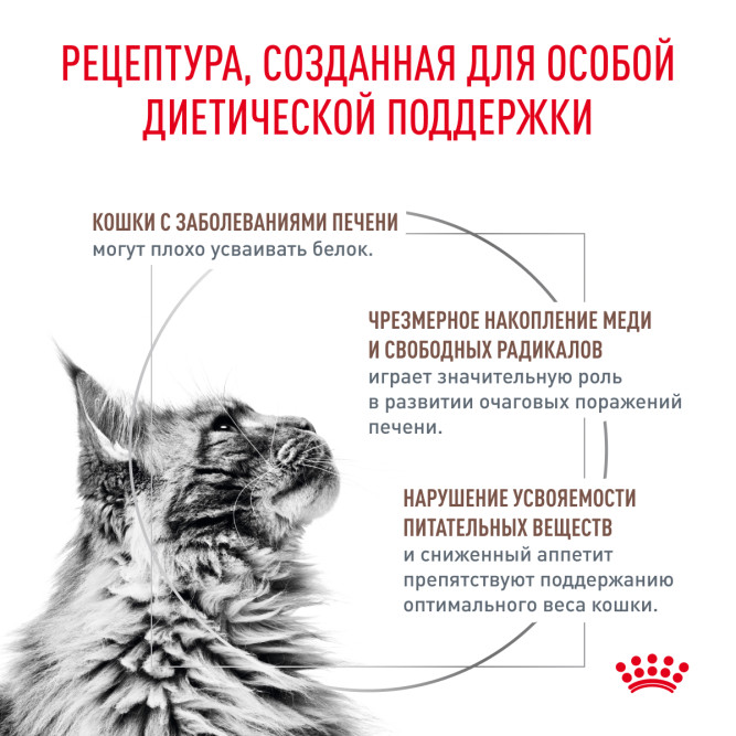 Royal Canin Hepatic сухой диетический корм для взрослых кошек для поддержания функции печени - 350 г