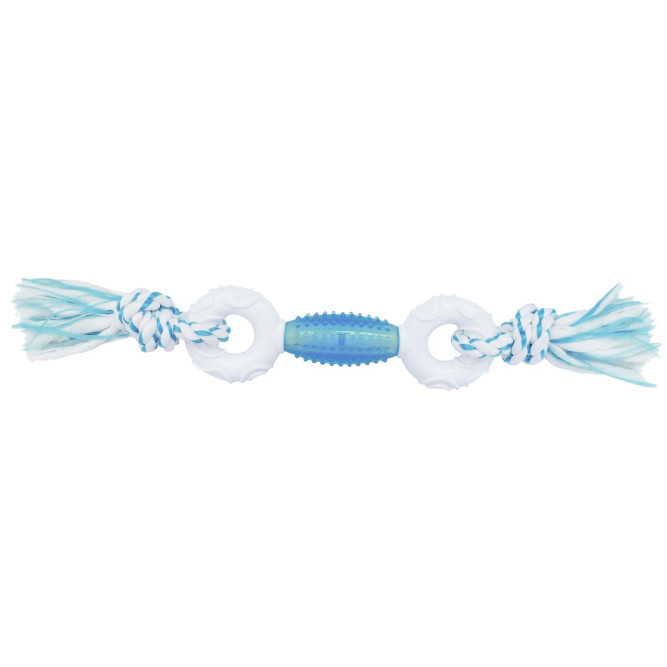 Canine Clean игрушка для собак Регби и 2 кольца с ароматом мяты, нейлон/синтетическая резина, 39 см, голубая
