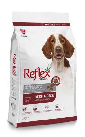 Reflex Active and Hunting Adult Dog Food Beef High Energy сухой корм для собак с высокой активностью, с говядиной и рисом - 3 кг