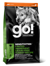 Go! Sensitivities GF Limited Ingredient DF (26/14) сухой беззерновой корм для щенков и взрослых собак с чувствительным пищеварением с индейкой - 9,98 кг