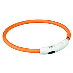 Кольцо Trixie для собак мигающее нейлоновое с USB L–XL 65 см/ф7 мм оранжевое