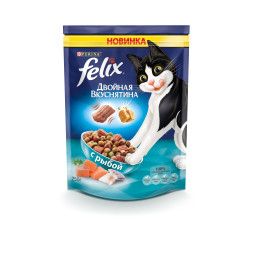 Сухой корм Felix Двойная вкуснятина для кошек с рыбой - 750 г