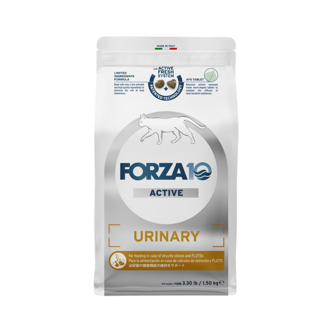 Forza10 Active Urinary сухой корм для взрослых кошек при заболеваниях мочевыводящих путей с рыбой - 1,5 кг