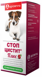 Apicenna Стоп-цистит Плюс 1000 мг жевательные таблетки при заболеваниях мочевыводящих путей у собак - 40 шт