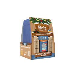 Brit Premium кормушка набор паучей для котят с телятиной и морковью, кусочки в желе - 85 г х 5+1 шт
