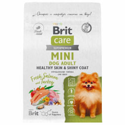 Brit Care Mini Adult Healthy Skin&amp;Shiny Coat сухой корм для взрослых собак мелких пород, с лососем и индейкой - 400 г