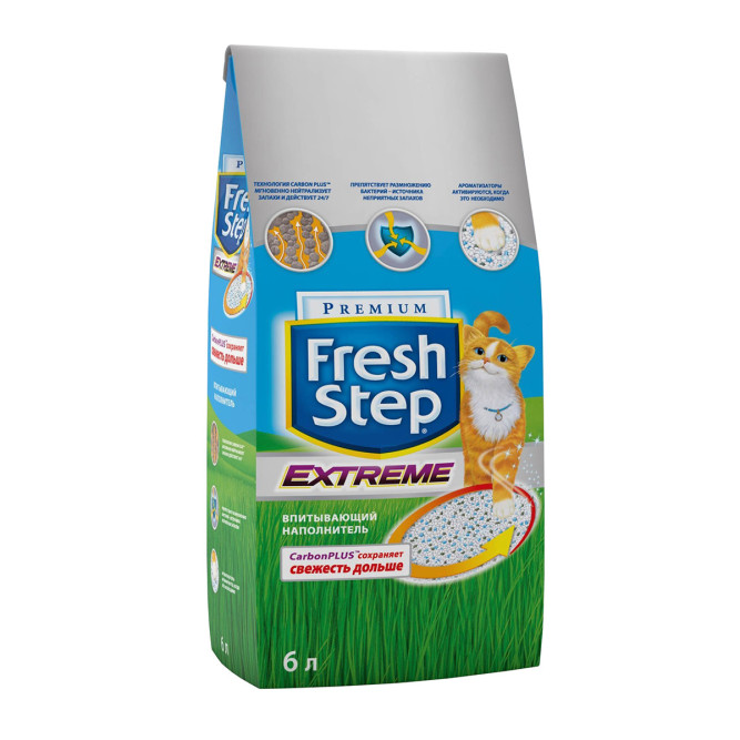 Fresh Step Extreme наполнитель впитывающий с тройным контролем запахов - 6 л (3,17 кг)