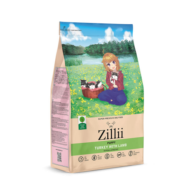 Zillii Puppy сухой корм для щенков с индейкой и ягненком - 800 г