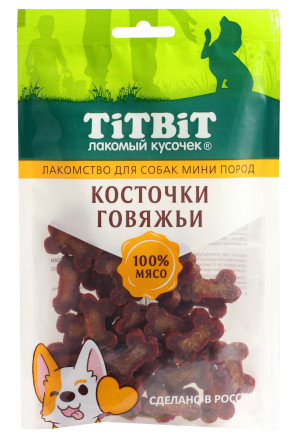 TiTBiT лакомство для собак мелких пород Косточки говяжьи - 100 г