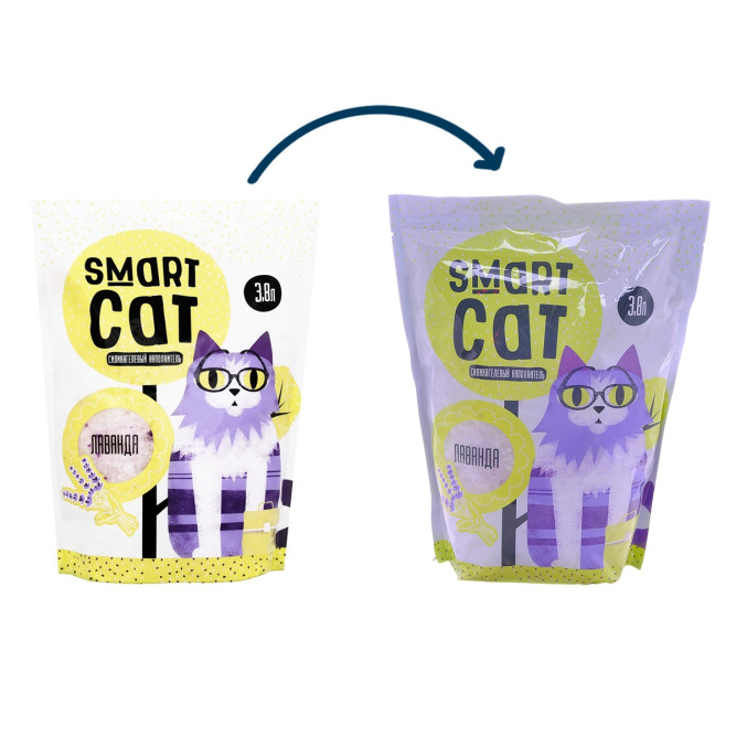 Smart Cat впитывающий силикагелевый наполнитель с ароматом лаванды - 3,8 л (1,66 кг)