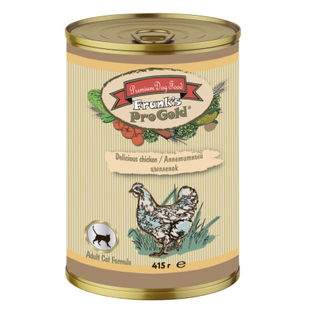 Frank&#039;s ProGold &quot;Аппетитный цыпленок&quot; консервы для взрослых кошек, с цыпленком - 415 г x 12 шт