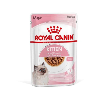 Royal Canin Kitten влажный корм котят до 12 месяцев кусочки в соусе, в паучах - 85 г х 28 шт