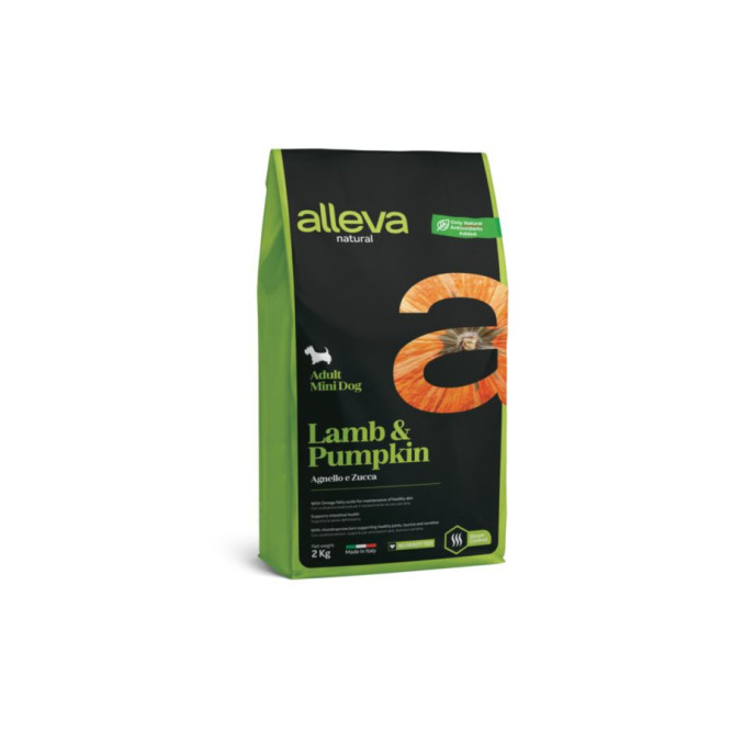 Alleva Natural Adult Lamb &amp; Pumpkin Mini сухой корм для взрослых собак с ягненком и тыквой - 2 кг