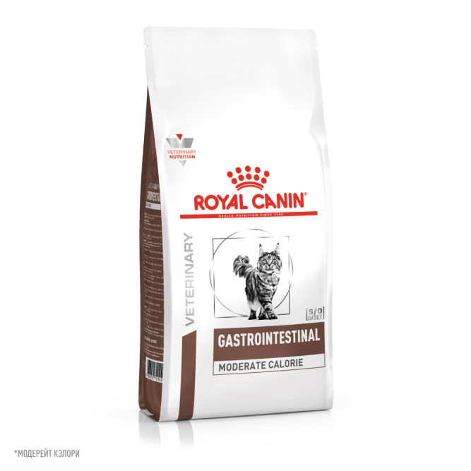 Royal Canin Gastrointestinal Moderate Calorie сухой диетический корм для взрослых кошек склонных к набору веса, при расстройствах пищеварения - 350 г
