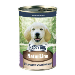 Happy Dog Natur Line влажный корм для щенков с телятиной и индейкой - 410 г х 12 шт