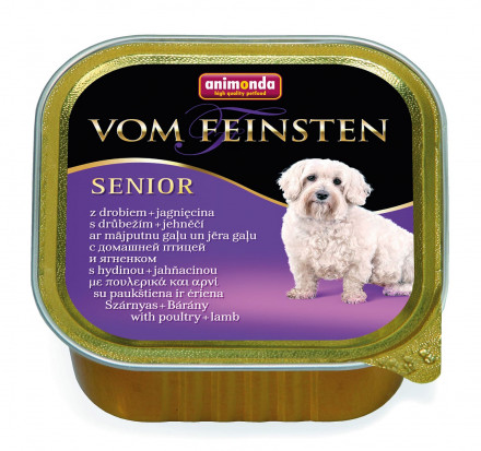 Animonda Vom Feinsten Senior влажный корм для взрослых собак старше 7 лет с мясом домашней птицы и ягненком - 150 г (22 шт в уп)