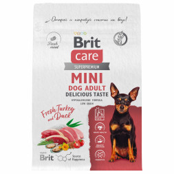 Brit Care Mini Adult Delicious Taste сухой корм для взрослых собак мелких пород, с индейкой и уткой - 400 г