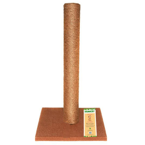 HOMECAT Макси когтеточка столбик для кошек джут цвет коричневый, 41х41х63 см