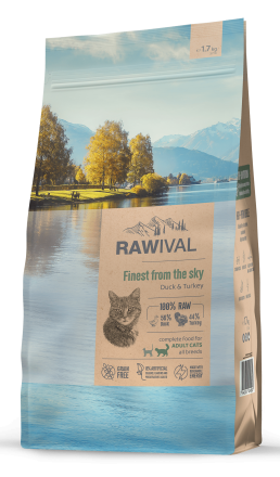 Rawival Finest from the Sky сухой корм для взрослых кошек с уткой и индейкой - 1,7 кг