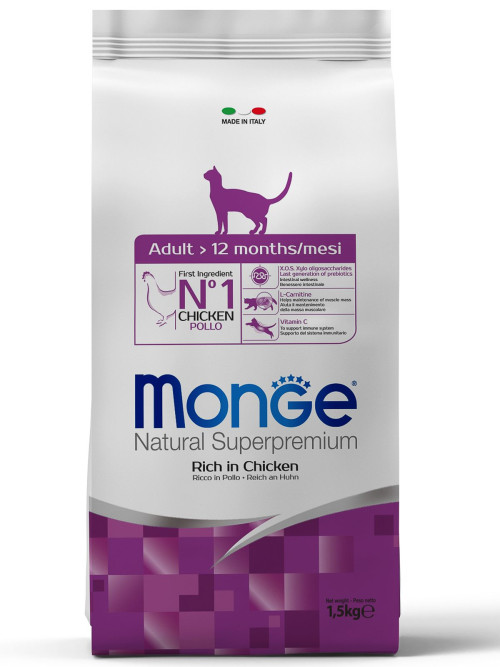 Monge Cat Adult сухой корм для для взрослых кошек с курицей 1,5 кг