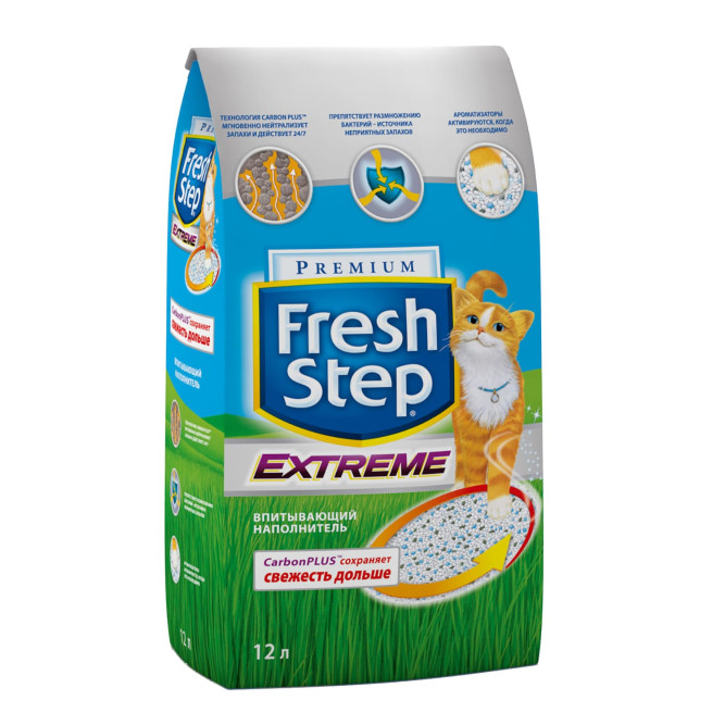 Fresh Step Extreme наполнитель впитывающий с тройным контролем запахов - 12 л (6,35 кг)