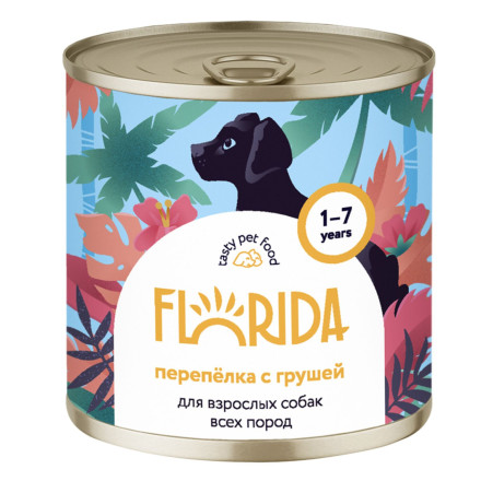 Florida консервы для собак с перепелкой и грушей - 240 г х 12 шт
