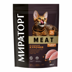 Мираторг WINNER MEAT сухой корм для взрослых кошек, с ароматной курочкой - 300 г