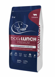 Dog Lunch Премиум сухой корм для собак средних и крупных пород с говядиной - 2 кг