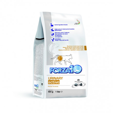 Forza10 Urinary Active сухой корм для взрослых кошек при заболеваниях мочевыводящих путей с рыбой - 454 г