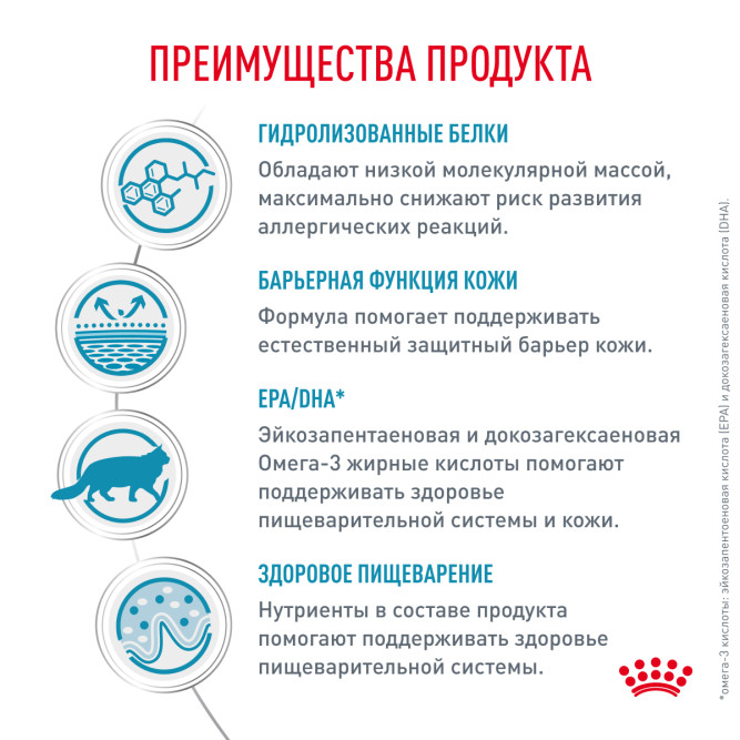 Royal Canin Hypoallergenic сухой диетический корм для взрослых кошек при пищевой аллергии и пищевой непереносимости - 2 кг
