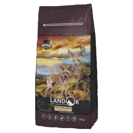Landor сухой корм для собак мелких пород с ягненком и рисом - 1 кг