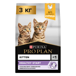 Purina Pro Plan сухой корм для котят от 1 до 12 месяцев с курицей - 3 кг