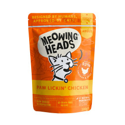 Влажный корм Meowing Heads Paw Lickin’ Chicken для кошек и котят с индейкой, говядиной и курицей - 100 г