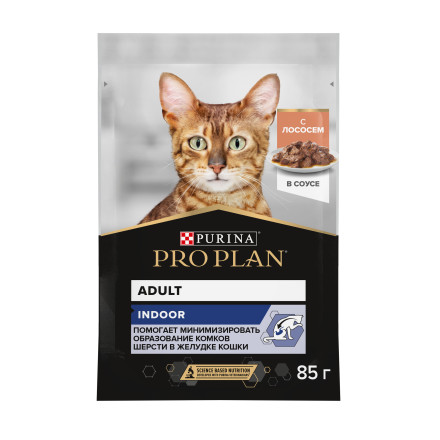 Pro Plan Housecat паучи для взрослых кошек при домашнем образе жизни с лососем - 85 г х 26 шт
