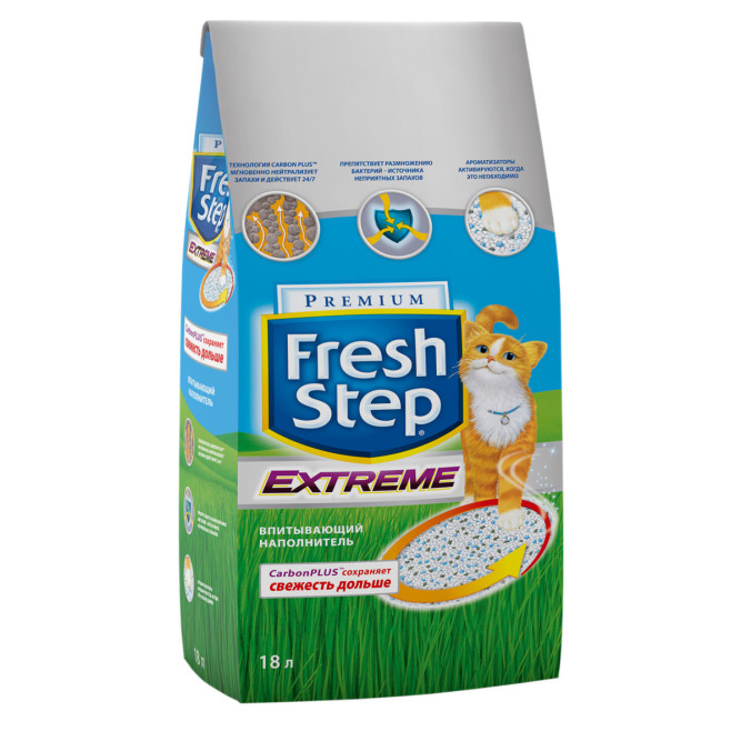 Fresh Step Extreme наполнитель впитывающий с тройным контролем запахов - 9,52 кг