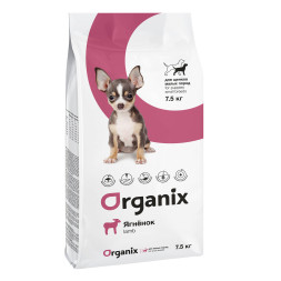 Organix сухой корм для щенков малых пород с ягненком - 7,5 кг