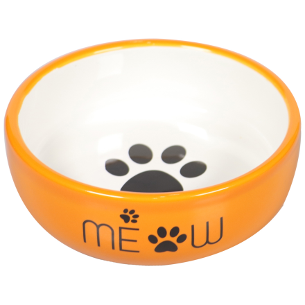 Mr.Kranch MEOW миска керамическая для кошек, 380 мл, оранжевая
