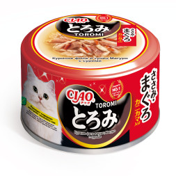 Inaba Ciao Toromi консервы для взрослых кошек с куриным филе, тунцом магуро и сурими, в бульоне - 80 г х 24 шт