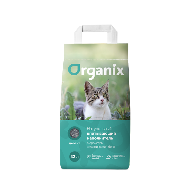 Organix наполнитель впитывающий минеральный для кошачьего туалета, с ароматом атлантического бриза - 32 л