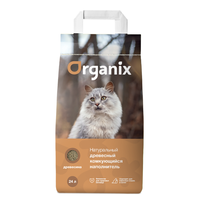 Organix наполнитель комкующийся древесный для кошачьего туалета - 24 л