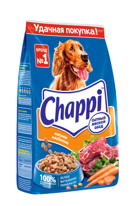 Chappi Сытный мясной обед сухой корм для собак Мясное изобилие - 2,5 кг