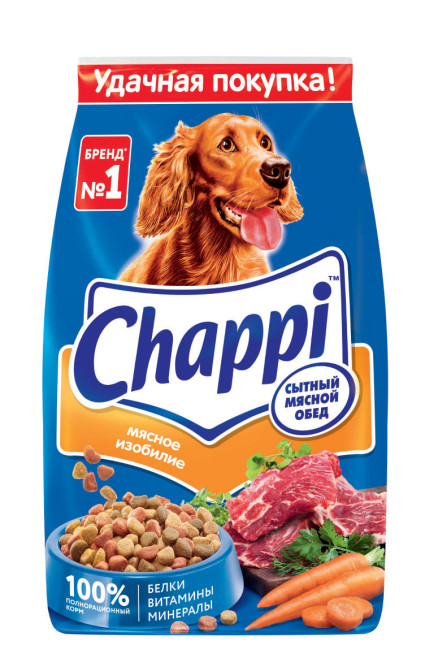 Chappi Сытный мясной обед сухой корм для собак Мясное изобилие - 2,5 кг