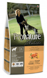 Pronature Holistic сухой беззерновой корм для взрослых собак всех пород с уткой и апельсином - 340 г