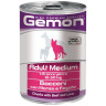 Изображение товара Gemon Dog Medium влажный корм для взрослых собак средних пород с кусочками говядины и печени в консервах 415 г x 24 шт