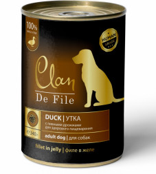 Clan De File влажный корм для взрослых собак с уткой, в консервах - 340 г х 12 шт