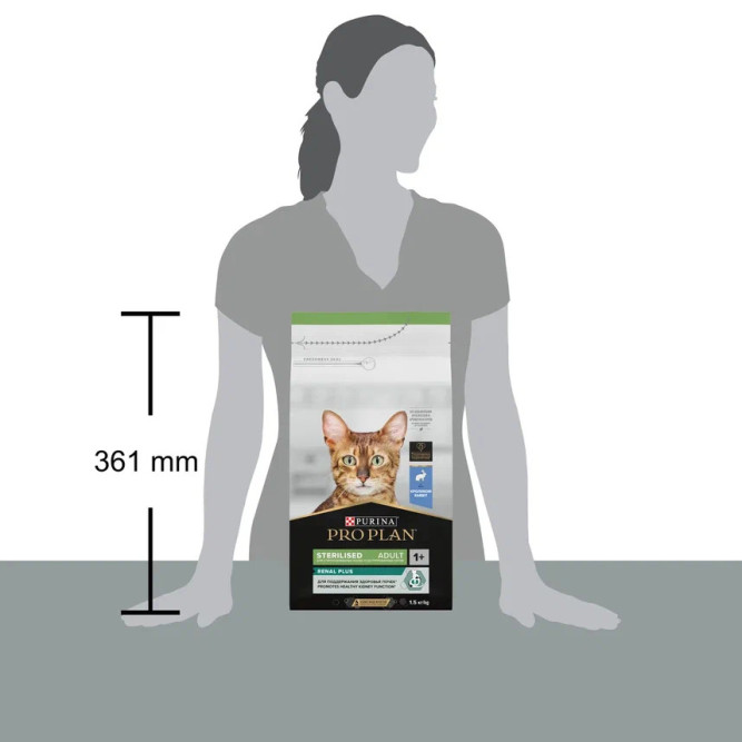 Pro Plan Adult Sterilised Adult Renal Plus сухой корм для взрослых стерилизованных кошек, с кроликом - 1,5 кг