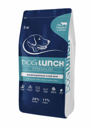 Dog Lunch Премиум сухой корм для собак средних и крупных пород с говядиной и рисом - 2 кг